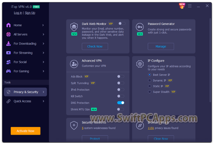 iTop VPN Free v7.0.0.6652 full version